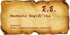 Rechnitz Boglárka névjegykártya